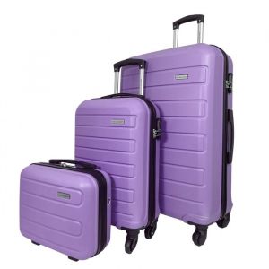 David Jones Lot 2 valises cabine et soute + 1 vanity rigides ABS Violet