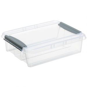 Multiroir - 5 Boites de rangement avec clip noir 39 x 29 x h. 11 cm - Transparent