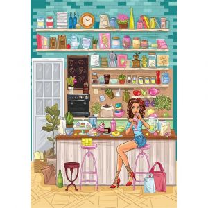 Puzzle 1000 pi&egrave;ces : Caf&eacute; Cozy