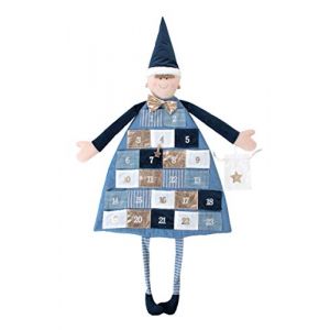 Rayher Calendrier de l'avent tissu gar&ccedil;on bleu 118 x 53 cm