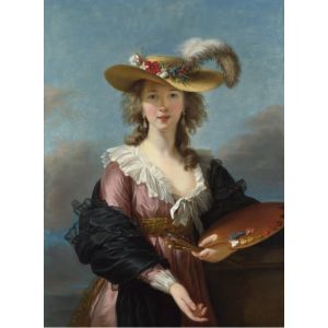 Grafika Elisabeth Vigée-Lebrun : Autoportrait au Chapeau de Paille, 1782