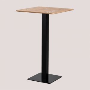 Table Haute de Bar Carrée en Placage de Frêne Expresso SKLUM NOIR ↔︎ 60 cm 105 cm