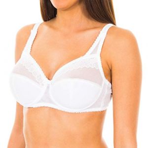 PLAYTEX Coeur Crois&eacute; F&eacute;minin microfibre, Soutien-gorge de Tous les Jours Femme, Blanc, 95D (Taille Fabricant : 80D )