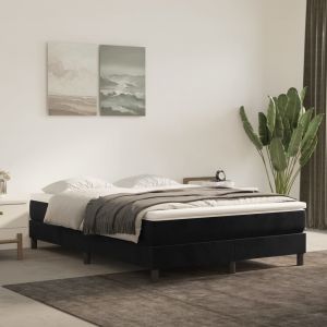 VidaXL Lit à sommier tapissier avec matelas Noir 140x190 cm Velours 3144329