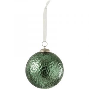 Jolipa Boule de Noël en verre vert 12x12x17 cm - Vert