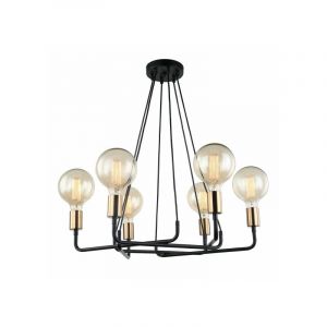 Italux Suspension moderne Betty Marron noir 6 ampoules