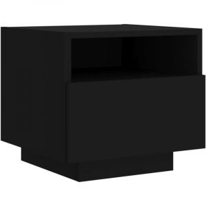 VidaXL Table de Chevet avec Lumi&egrave;res LED, Armoire de Nuit avec Rangement, Table de Nuit, Meuble de Chambre, Moderne, Ch&ecirc;ne Sonoma Bois d'Ing&eacute;nierie