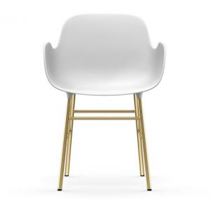 Image de Normann Copenhagen Fauteuil blanc et laiton Form