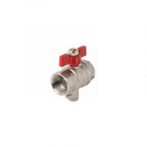 Itron Vanne à boisseau sphérique pour sonde - FF 3/4' - Manette papillon rouge