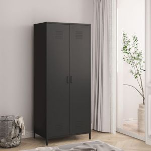 [en.casa] - Armoire m&eacute;tallique Sein&auml;joki acier 180 x 76 x 50 cm noir mat