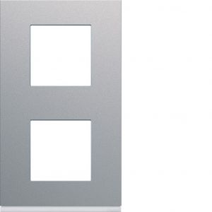 Hager Plaque gallery plastique peint 2 postes verticale 71mm titane (WXP0142)