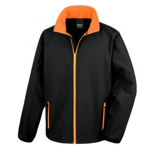 Result Pack 20 Veste Softshell printable Homme Black/Orange R231M - Taille 4XL