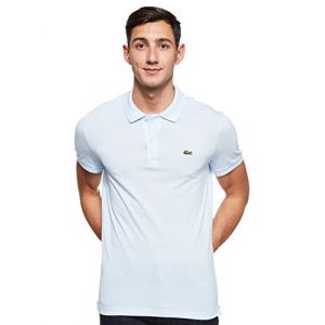 Lacoste Polo slim fit en petit piqu&eacute; uni Taille S Bleu Clair