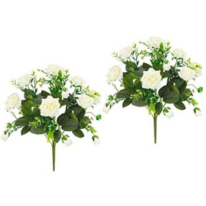 Bouquet de Roses artificielles - Bouquet de Fleurs artificielles - Bouquet de Fleurs en Soie - Bouquet de Fleurs - Rose Sauvage - Fleurs artificielles - Décoration de Mariage - Rose en Soie