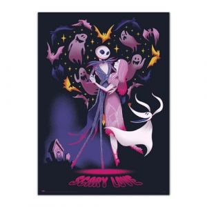 Grupo erik Poster Phosphorescent Disney, L'Étrange Noël de Mr Jack, 50 x 70 cm, Décoration chambre adulte, Deco aesthetic, Étoiles phosphorescentes