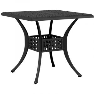 VidaXL Table de jardin noir 80x80x75 cm aluminium coul&eacute;