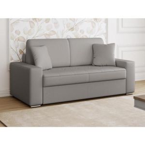 Canap&eacute; 2 places convertible express en simili EMIR - Gris - Couchage 120 cm - Matelas 18 cm