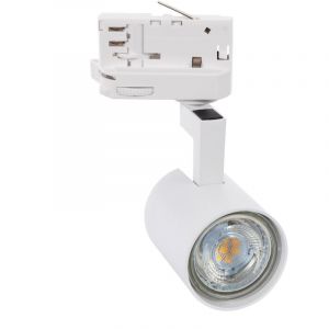 Spot &agrave; Douille sur Rail Triphas&eacute; Jiuk pour Ampoule GU10 Blanc