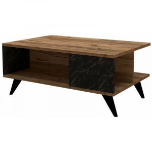 Toilinux Table b e Seda 90 cm Marron noix