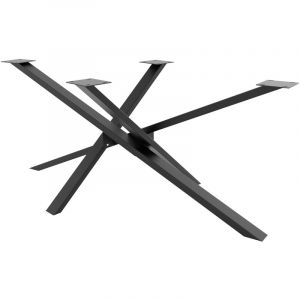 CLP Pieds Jimmy en m&eacute;tal pour table &agrave; manger forme Mikado noir 120x60x72 cm