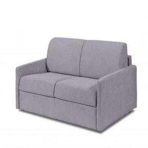 Italian Spirit Canap&eacute; SUN convertible EXPRESS 100cm sommier m&eacute;tal matelas memory 22cm tissu tweed twist gris silver