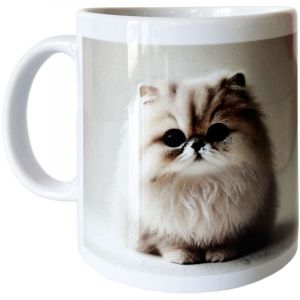 Mug en céramique blanche chat persan