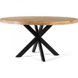 Giner Y Colomer - Table à manger ronde en bois de manguier, diamètre 150 cm