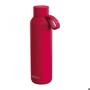 Quokka SOLID CON SUPPORTO CHERRY RED | TERMO BOUTEILLE EN ACIER INOXYDABLE AVEC SUPPORT 630 ML