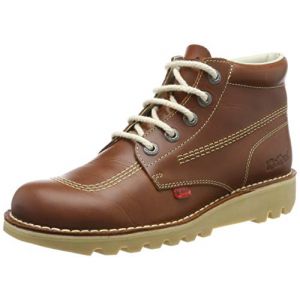 Image de Kickers Boots enfant Mens Tan Kick Hi Leather Boots Marron - Taille 41,42,43,45