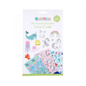 Livre de Gommettes "Licorne & Sirène" 24cm Blanc Prix
