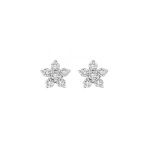 Valeria Boucles d'oreilles à fermoir à poussette 87328988 375 Or blanc