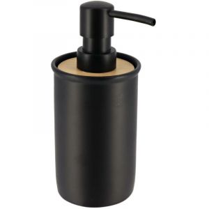 Tendance Distributeur à Savon ou Lotion en résine Noir et Bambou 260 ml