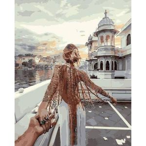 Peinture au num&eacute;ro : Balade Romantique - sans ch&acirc;ssis en bois