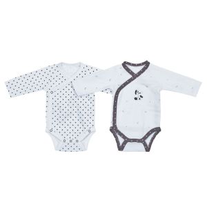 Image de Sauthon Chao Chao Lot de 2 bodies - Blanc et Noir - Naissance