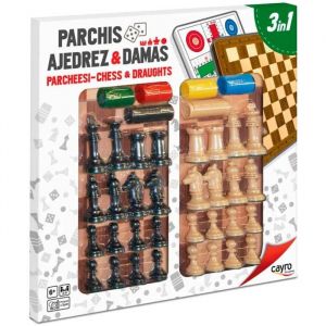 Generico Jeux de soci&eacute;t&eacute; parchisi - &eacute;checs - dames avec accessoires en bois Bestway