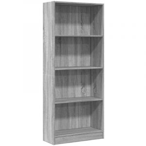 VidaXL Biblioth&egrave;que Sonoma Gris 60x24x143 Cm Bois D'ing&eacute;nierie