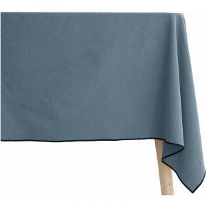 Vent du Sud Ac-deco - Nappe en coton teint lavé coloris bleu Orage 160 x 160 cm