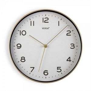 Bigbuy Horloge Murale Doré PU 30 5 4 3 30 5 cm