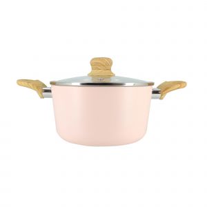 Menastyl Faitout en revêtement céramique 20cm rose - tous feux