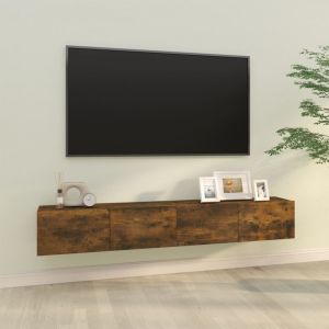 VidaXL Meubles TV 2 pcs Ch&ecirc;ne fum&eacute; 100x30x30 cm Bois d'ing&eacute;nierie