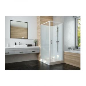 Leda Cabine de douche 80x80 cm Iziglass 2 porte pivotante - mitigeur méca - verre transparente