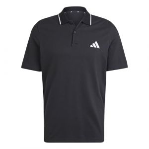 Adidas Herren Essentials Small Logo Pique Polo Shirt, Black/White, XL
