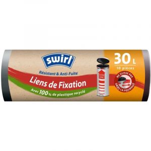 Swirl Sac poubelle &agrave; p&eacute;dale avec sangle de fixation xl 30L 10 pi&egrave;ces