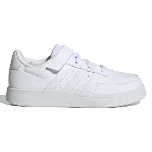 Adidas Breaknet Lifestyle Court Elastic Lace and Top Strap Sneaker, FTWR White/FTWR White/Grey One, 29 EU