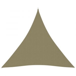 Voile d'ombrage parasol tissu oxford triangulaire 4,5 x 4,5 x 4,5 m beige 02_0009852