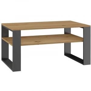 Asisa - Table basse rectangulaire style loft - Dimensions 90x58x50 cm - Table basse avec &eacute;tag&egrave;re