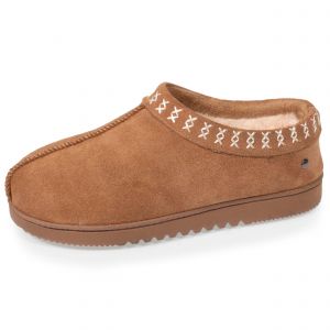 Isotoner Chaussons bottillons bas cuir Femme Camel