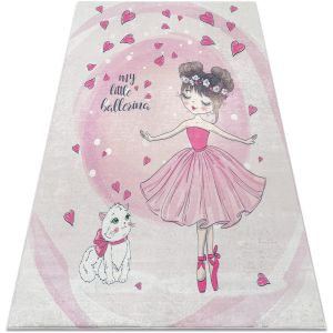 Rugsx Tapis Tapis lavable BAMBINO 2161 Ballerine, minou pour 140x200 cm