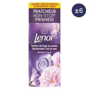 Lenor 6 x 140 g Parfum de linge en perles, Parfum Bouquet Floral