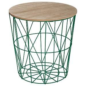 Image de Atmosphera Table à café en métal vert et plateau en Bois H 41 cm Kumi